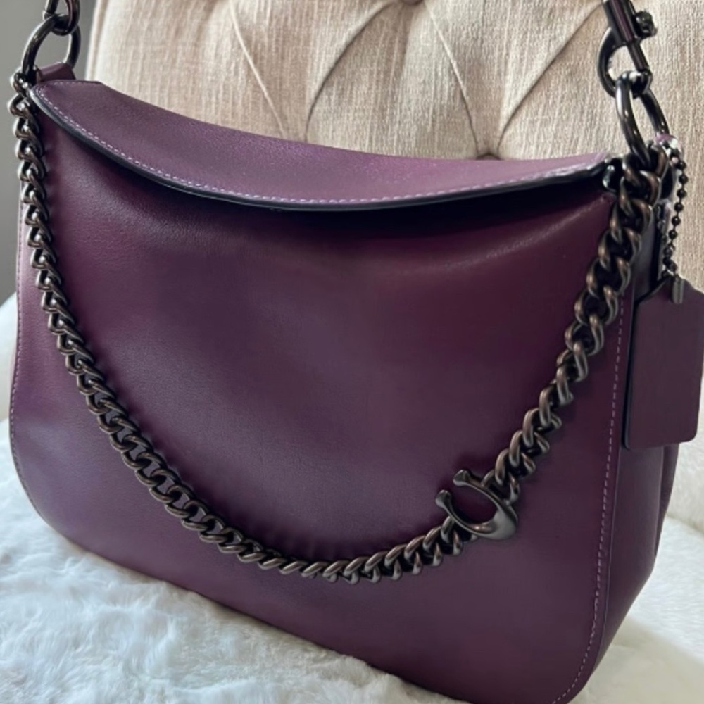 Coach Signature Chain Hobo in Boysenberry